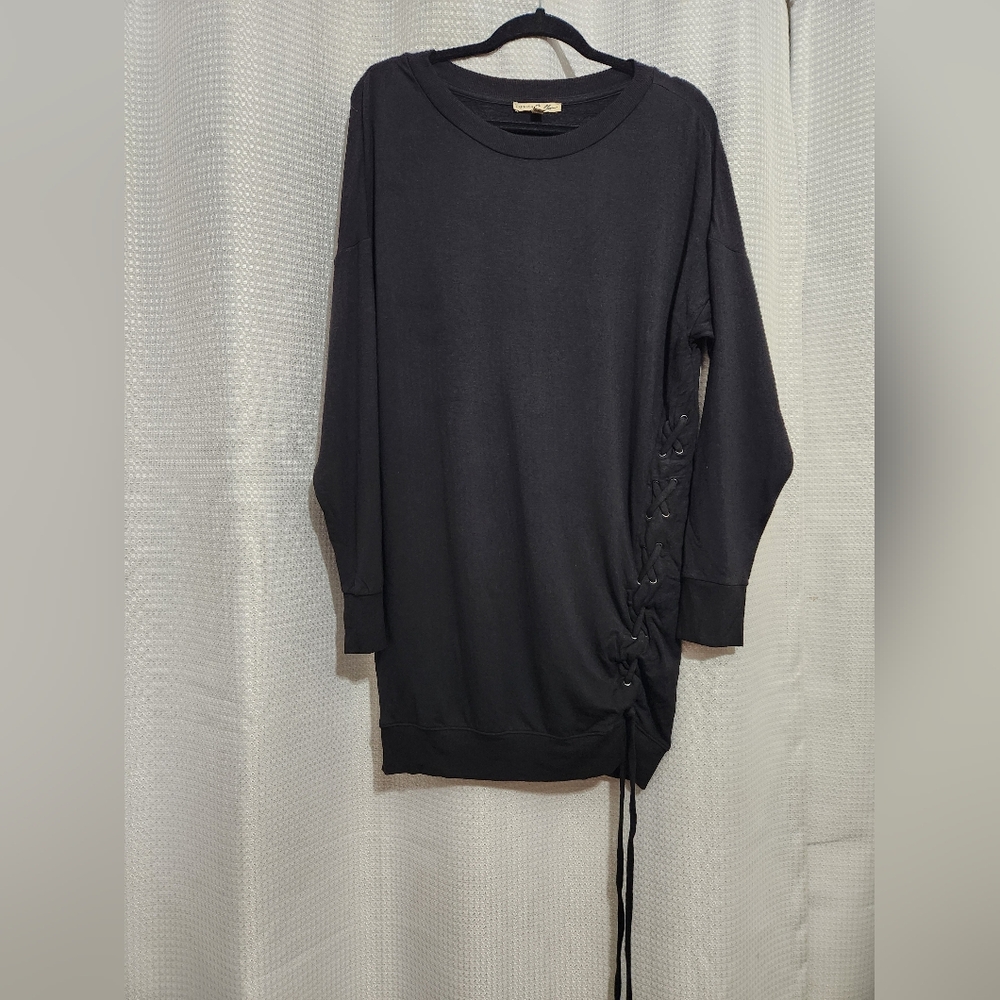 Express One Eleven Black Sweater Dress with Braided Side